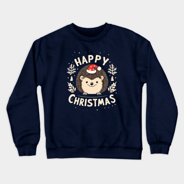 Christmas hedgehog Crewneck Sweatshirt by ravensart